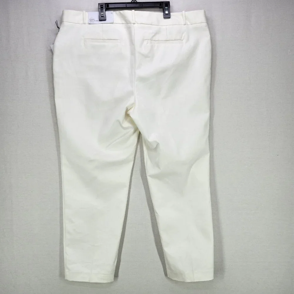 Liz Claiborne Womens Ankle Capri Stretch Pants Size 18 Career Emma Classic White - Picture 14 of 15